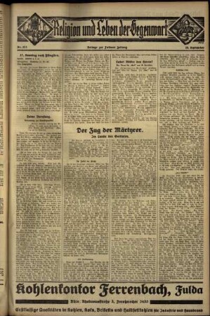 Dritte Ausgabe vom Sonntag, den 16. September 1934.