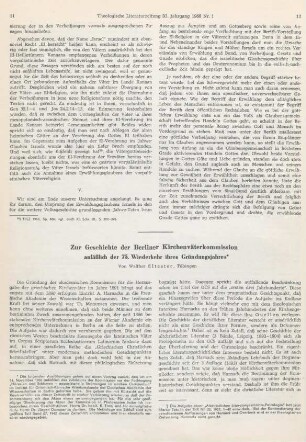 11-20 Zur Geschichte der Berliner Kirchenväterkommission anläßlich der 75. Wiederkehr ihres Gründungsjahres