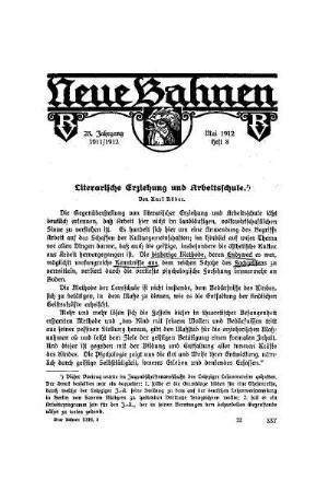Literarische Erziehung und Arbeitsschule
