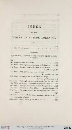 Index to the Works of Claude Lorraine