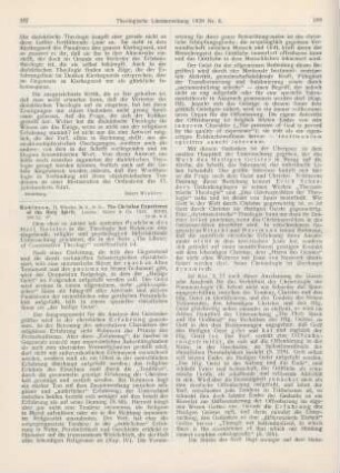 187-189 [Rezension] Robinson, H. Wheeler, The Christian Experience of the Holy Spirit