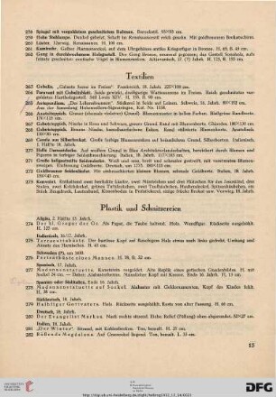 Plastik und Schnitzereien (Nr. 274-287)