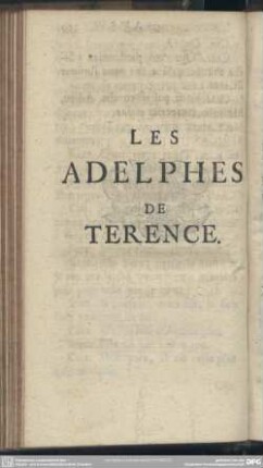 Les Adelphes De Terence
