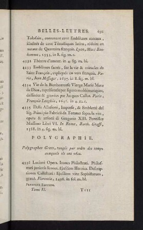 691-736, Polygraphie