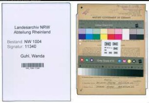 Entnazifizierung Wanda Guhl , geb. 16.10.1914 (Arzthelferin)