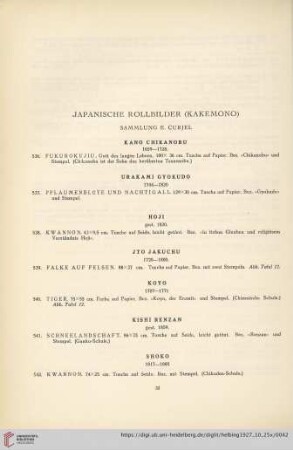 Japanische Rollenbilder (Kekemono) (Nr. 536-551)