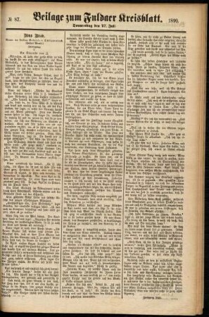 Zweite Ausgabe vom Donnerstag, den 27. Juli 1899.