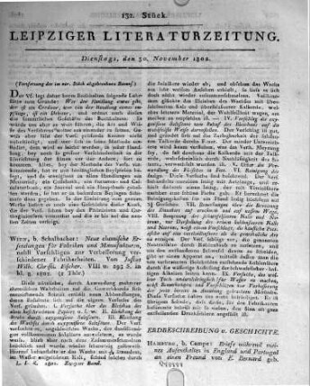 Hamburg, b. Campe: Briefe während meines Aufenthaltes in England und Portugal an einen Freund von E. Bernard geb. Gad. Erster Theil. XIV S. Vorrede und Dedication und 433 S. gr. 8. 1802.