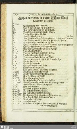 Inhalt aller derer in diesem Achten Buch begriffenen Capiteln