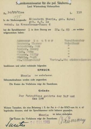 Eberle, Elisabeth, geb. Kobel