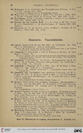 Almanachs. Taschenbücher (Nr. 530 - 608)