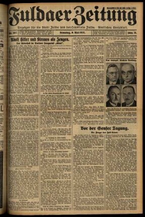 Ausgabe vom Samstag, den 09. Mai 1931.