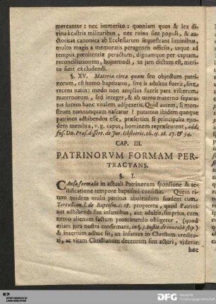 Cap. III. Patrinorvm Formam Pertractans.