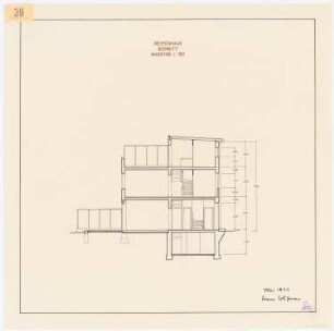 Aufgabe Stadterweiterung, Sommersemester 1932: Reihenhaus: Schnitt 1:50