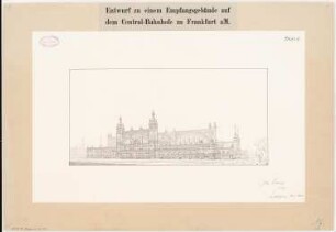 Hauptbahnhof, Frankfurt/Main Empfangsgebäude: Perspektivische Ansicht