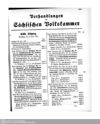 133. Sitzung