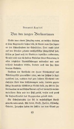 Neuntes Kapitel. Von den jungen Berlinerinnen