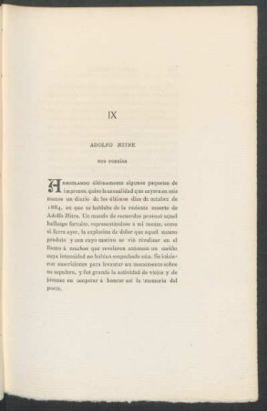IX - Adolfo Mitre : Sus poesías