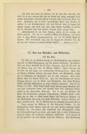 VII. Aus dem Menschen- und Völkerleben