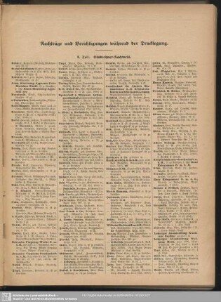 Nachträge und Berichtigungen während der Drucklegung