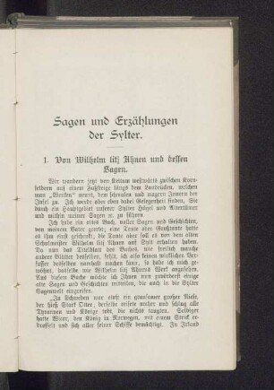 Sagen und Erzählungen der Sylter.