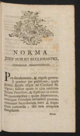 Norma Juris Publici Ecclesiastici, Germaniae Adcommodati