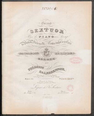 Grand Sextuor Pour le Piano avec Accompt. de Violon, Violoncelle, Contre-basse et 2 Cors Oeuvre 135