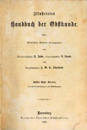 Illustrirtes Handbuch der Obstkunde, 5. Birnen