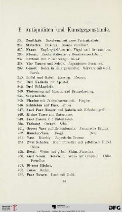 Antiquitäten und Kunstgegenstände (Nr. 233-633)