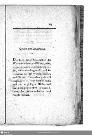 III. Quellen und Hülfsmittel