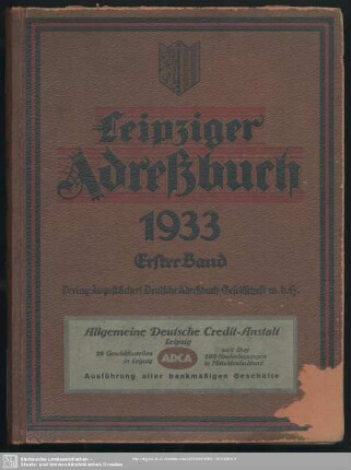 112.1933: Leipziger Adreß-Buch