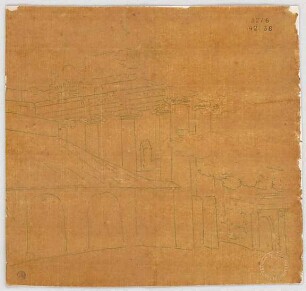 Fischer, Carl von; Italien; Reiseskizzen - Tempelruine (Perspektive)