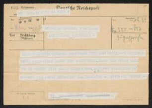 Brief von Heinrich George an Gerhart Hauptmann