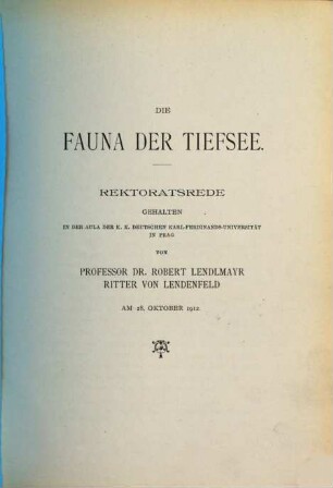 Die Fauna der Tiefsee