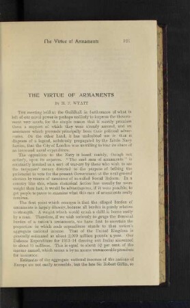 The Virtue of Armaments.