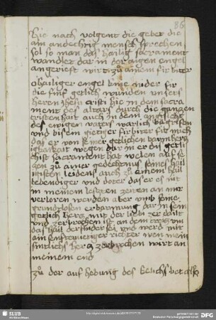 86r-87r: Gebete zum Schutzengel (Nachtrag von N7, Ende 15. Jh.)