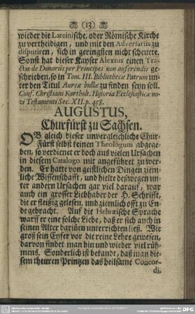 Augustus, Churfürst zu Sachsen