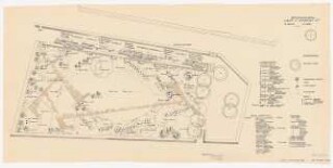 Garten Daniel-Henry Kahnweiler Le Prieuré, St. Hilaire: Pflanzplan (unterer Teil) große Staudenwiese Schnittblumenrabatte 1:100