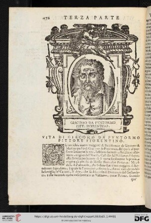 Vita di Giacomo da Puntormo Pittore fiorentino