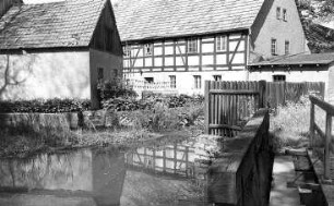 Schwepnitz-Cosel. Bollbuck Mühle, Ansicht über den Saleskbach
