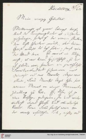 Heid. Hs. 3484,708: Brief von Eberhard Gothein an Marie Luise Gothein