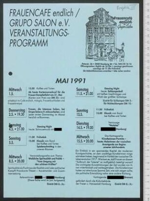 café endlich mit Grupo Salon : Mai Programm