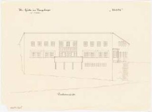 Skihütte Monatskonkurrenz November 1930: Aufriss Vorderansicht (Südansicht)