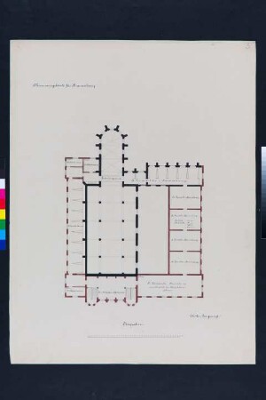 Wettbewerbszeichnung für den Neubau des Herzoglichen Museums in Braunschweig (Obergeschoss)