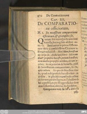 Cap. XII. De Comparatione officiorum.