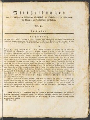 Mittheilungen. Nro. 30. Juli 1823.