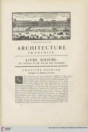 Livre sixième: du Louvre et du palais des Tuileries