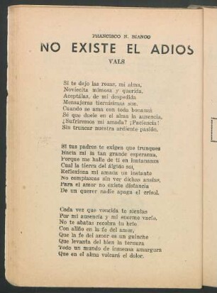 No existe el Adiós : Vals
