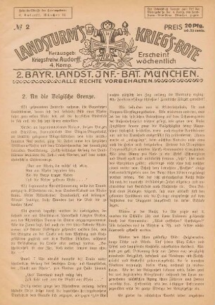 2.1914: Landsturm's Kriegs-Bote