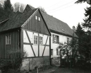 Pirna-Posta, Oberposta 17. Wohnhaus mit Nebengebäude (um 1870)